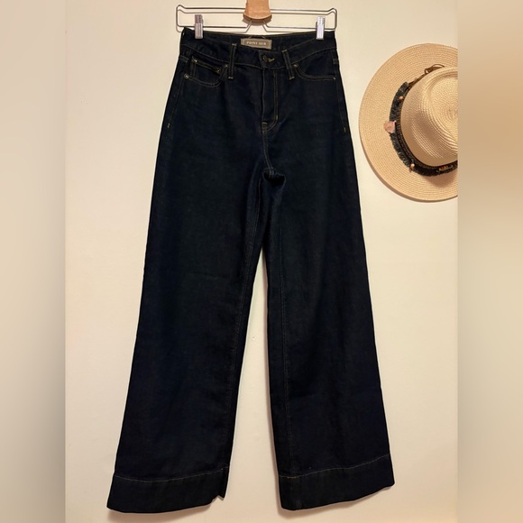 Classic Dark Blue Wide Leg Jeans by Point Sur Denim - Like new! - Picture 2 of 8